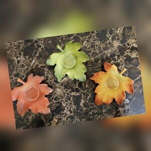 PartyLite Whispering Leaves Trio Candle Holders🍁🌿🍂